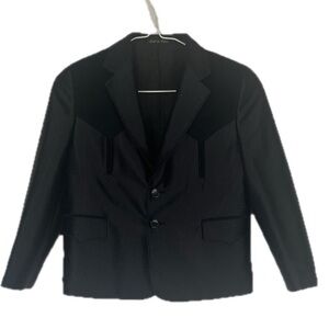 Circle S Boys Black Western Cowboy Blazer Rodeo Dress Coat Jacket Size 8